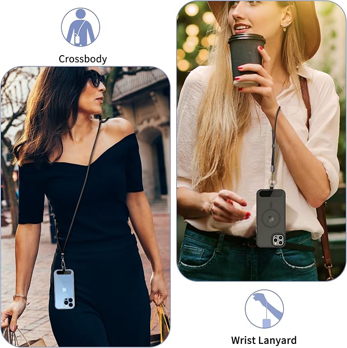 CACOE Cell Phone Lanyard 2 Pcs-1 Pcs Adjustable Neck Strap, Universal Crossbody - Image 3