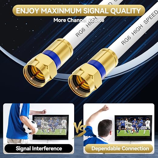 Coaxial Cable 6ft 10Pack, RG6 Coax Cable Cord Extender - Image 2