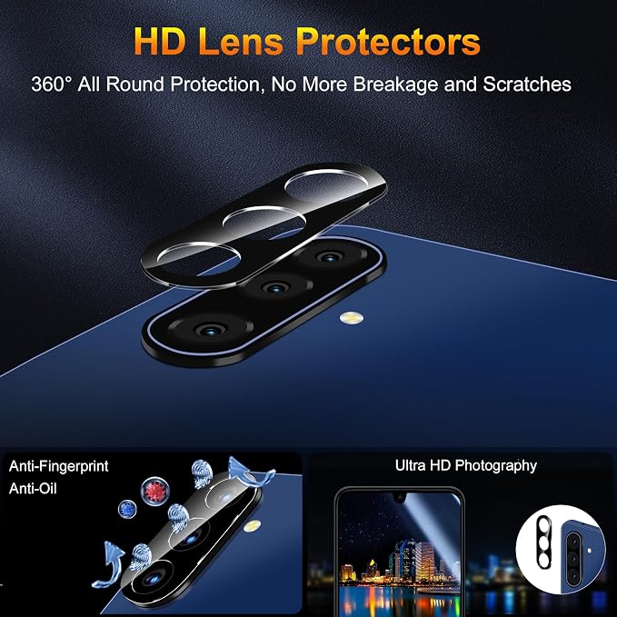 QsmQam 3 Pack Screen Protector for Samsung Galaxy A17 5G + 3 Pack Camera Lens - Image 7