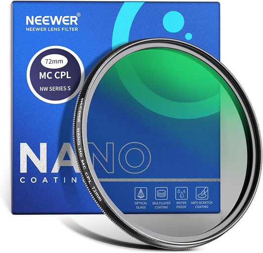 NEEWER 72mm Polarizer Filter, 24 Layer Multi Resistant Nano Coated MC CPL by Neewer