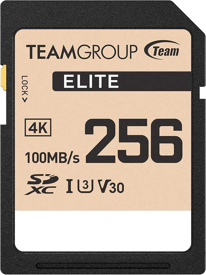 TEAMGROUP Elite 256GB UHS-I U3 V30 UHD Read Speed up to 100MB/s SDXC High Speed by TEAMGROUP