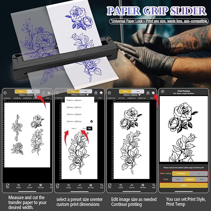 Wireless Tattoo Stencil Printer, Portable Bluetooth Thermal Tattoo Printer - Image 4