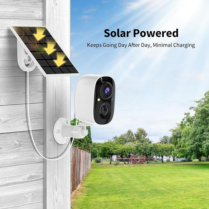 2K FHD Smart Wireless Security Camera Indoor/Outdoor, Solar Powered WiFi Camera - Image 2