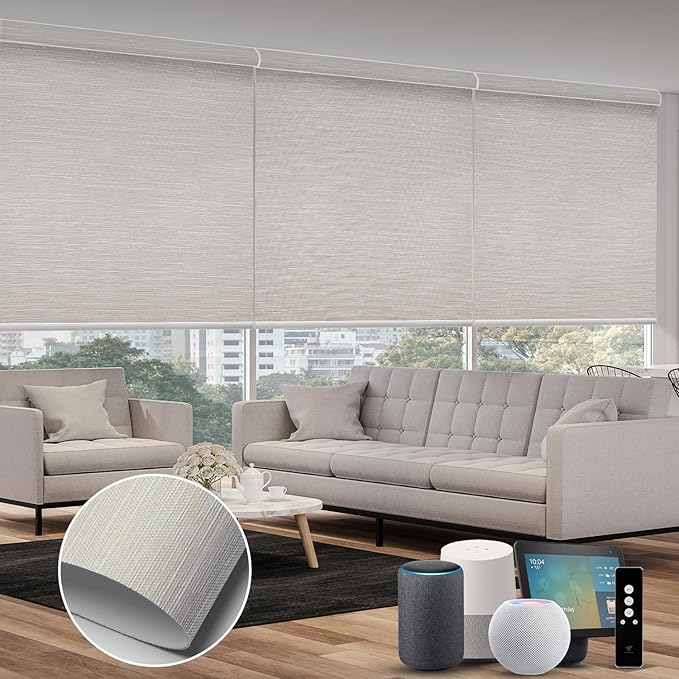 SmartWings Motorized 100% Blackout Shades Blinds, Custom Size, Cordless Window by SmartWings