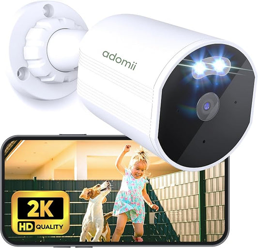 adomii 2K Security Cameras Wireless Outdoor, 33ft Night Vision, IP65 by adomii