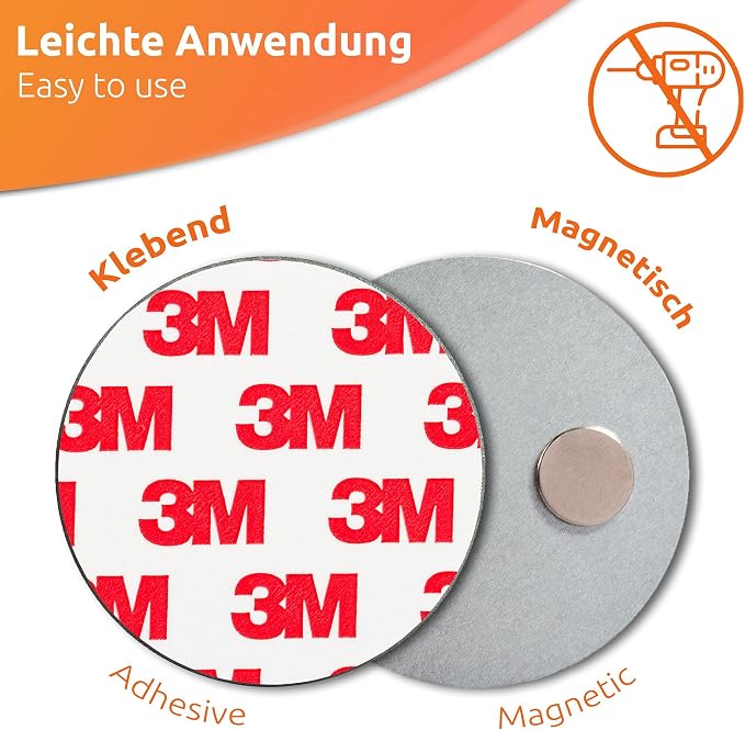 ECENCE Magnetic Smoke Detector Installation Tool 20pcs Magnetic Adhesive Pads - Image 2