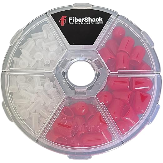 Fibershack - Fiber Optic Dust Cap Kit - Dual Fiber Dust Cap Kit Contains 200x by Fibershack