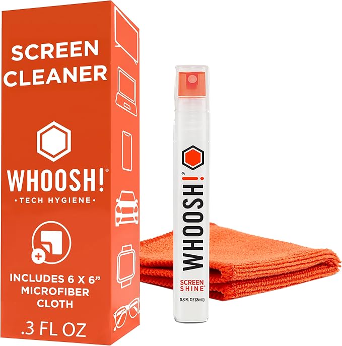 WHOOSH! Screen Shine Pocket 0.3 fl oz – Powerful Computer Screen Cleaner by WHOOSH
