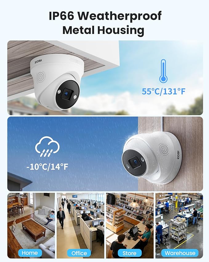 ZOSI 4K PoE Security Camera System, Person Vehicle Detection, Night Vision - Image 3