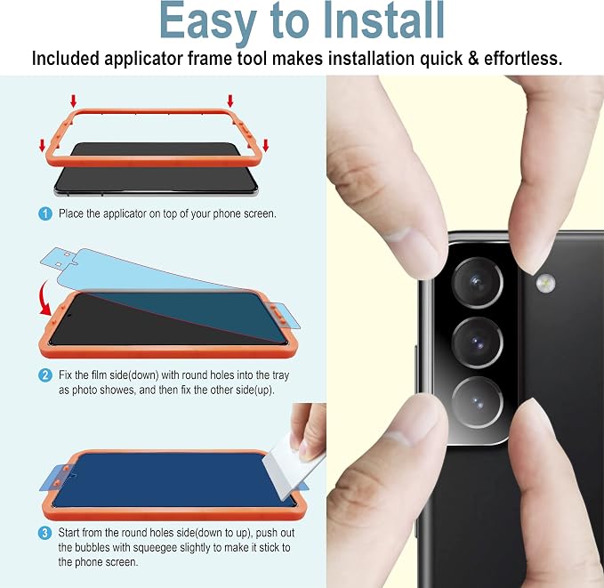 AACL 3-Pack for Samsung Galaxy S22 Screen Protector Hybrid Film, - Image 5