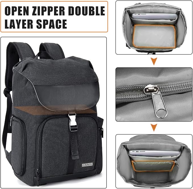 CADeN Camera Backpack Canvas Camera Bag - Image 6
