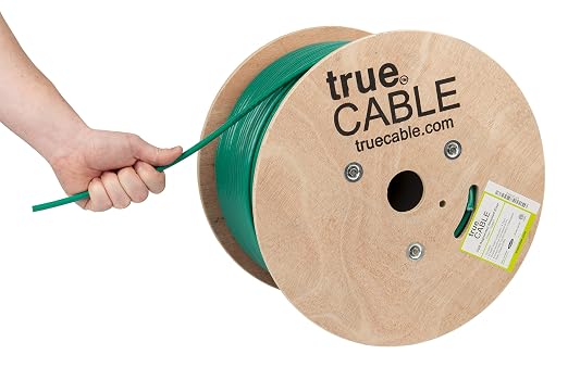 TRUE CABLE Cat6A Shielded Riser Bulk Ethernet Cable, 23AWG Solid Bare Copper by trueCABLE