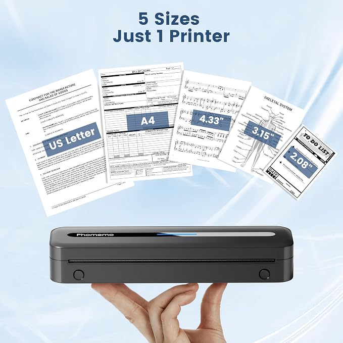 Phomemo Portable Thermal Printer, M832 Inkless Portable Printers Wireless - Image 3