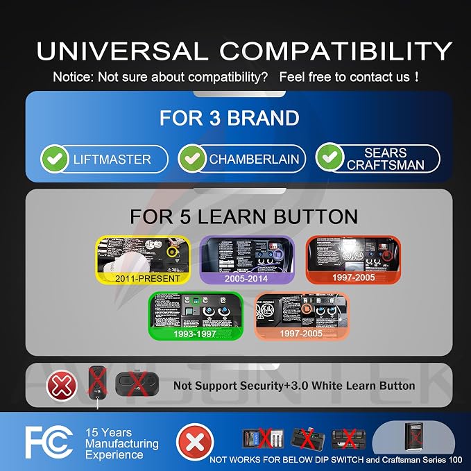 Avisontek for LiftMaster Wireless Universal Garage Door Opener Keypad, 877Max - Image 2