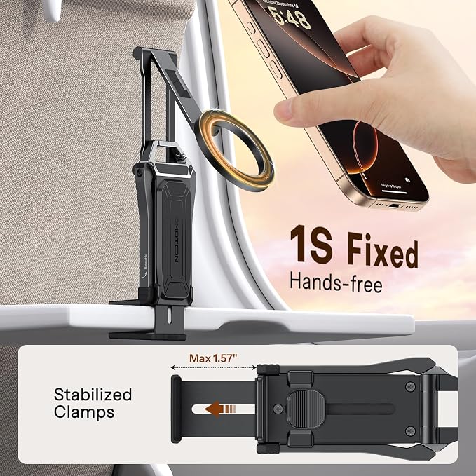 OMOTON TP02 360°Rotating for MagSafe Tripod, Aluminum Magnetic Phone Tripod for - Image 3