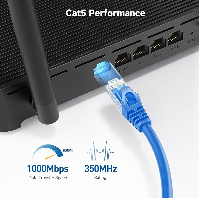 Cable Matters 1Gbps 8-Pack Snagless Short Cat 5e Ethernet Cable - 1ft - Image 4
