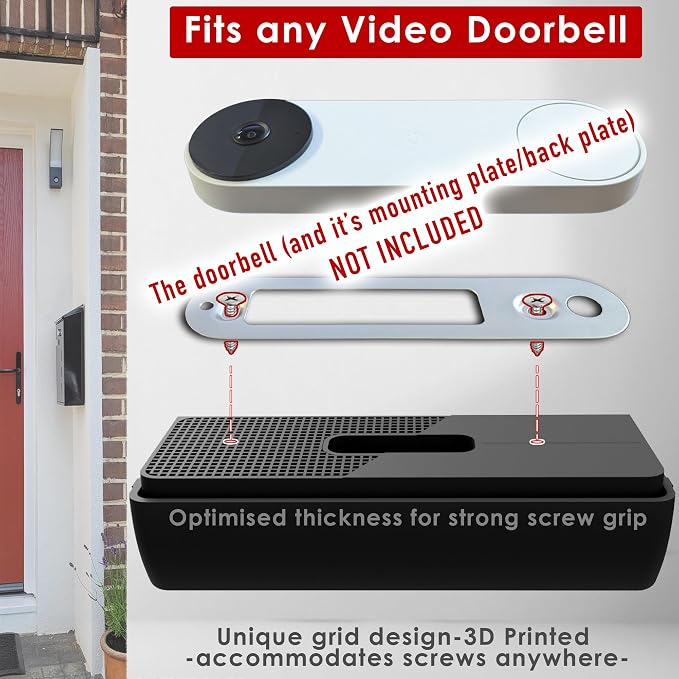 No Drill Adjustable Doorbell Angle Mount Compatible - Image 5