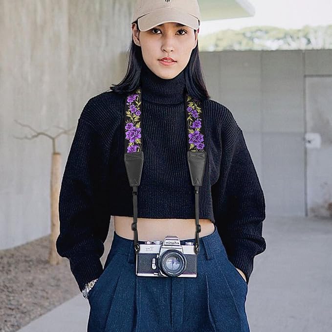 Padwa Lifestyle Purple Rose Camera Strap - Image 3