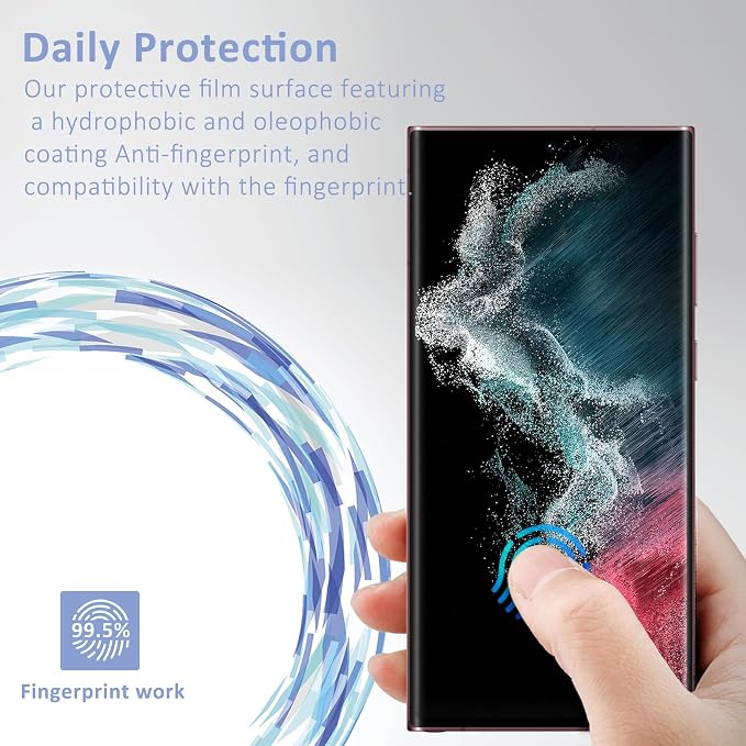 for Samsung Galaxy S22 Ultra Screen Protector, 3 Pack Tempered Glass - Image 2