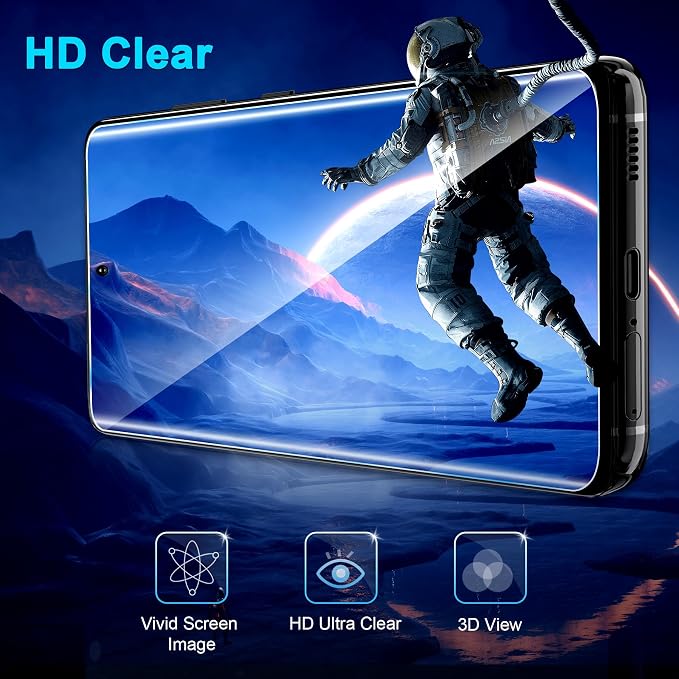 3 Pack Galaxy S10 Screen Protector, HD Clear Tempered Glass, Fingerprint Unlock - Image 6
