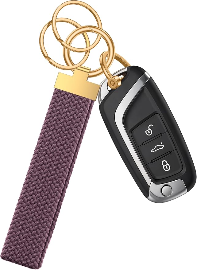 Stretchy Braided Wristlet D-Ring Detachable by ANGSTUME