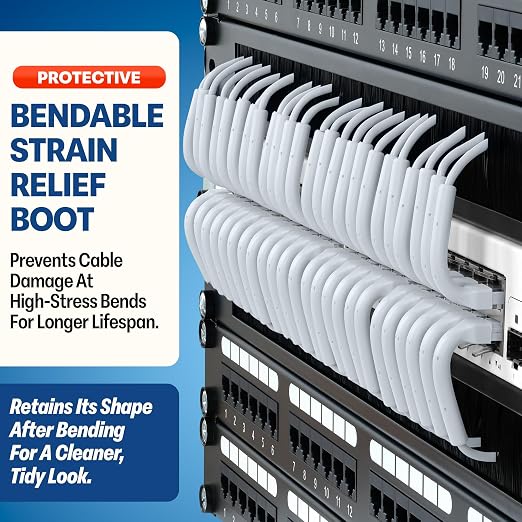 Everest Ultra Slim Cat6a Ethernet Patch Cables 15ft White - Image 3