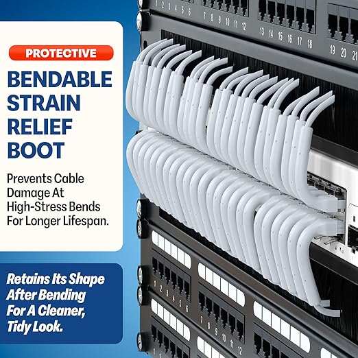 Everest Ultra Slim Cat6a Ethernet Patch Cables 3ft White - Image 3