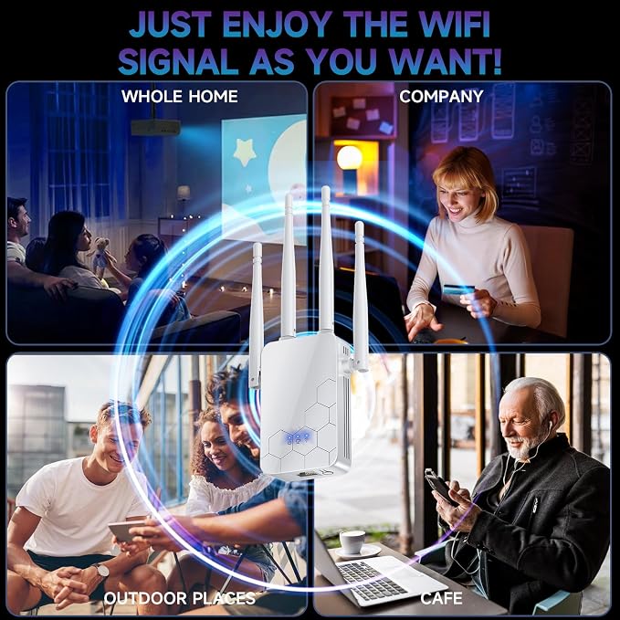 WiFi Extender Internet Booster, Long Range Repeater Wireless Routers Amplifier - Image 7