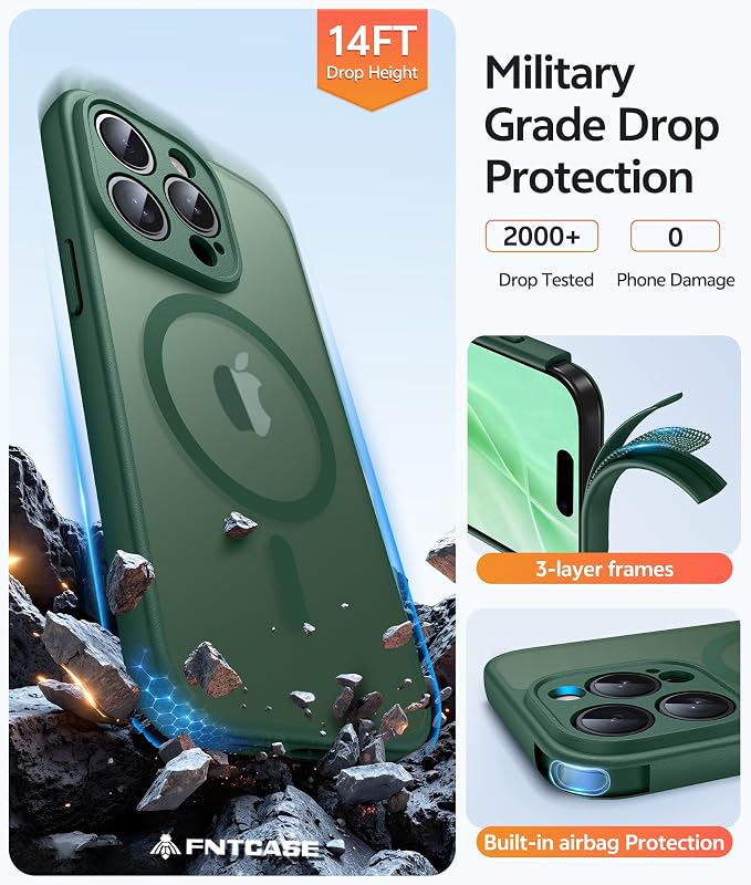 FNTCASE for iPhone 15 Pro Case: Translucent Matte Cases - Image 5