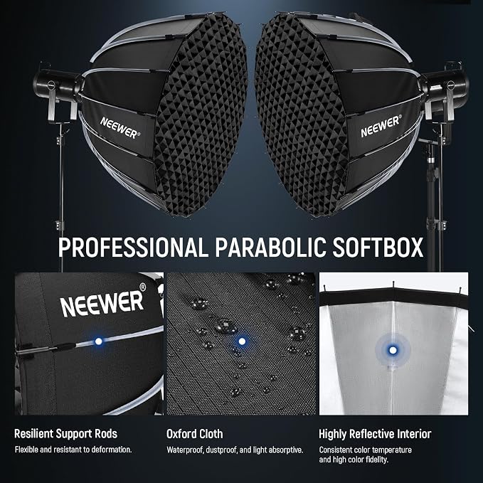 NEEWER Parabolic Softbox Kit, 35.4" Bowens Mount Soft Box - Image 3