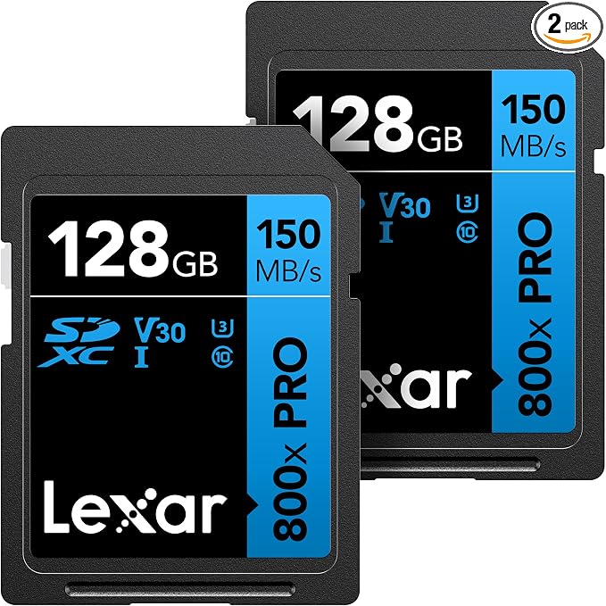 Lexar 128GB High-Performance 800x PRO SD Card, by Lexar