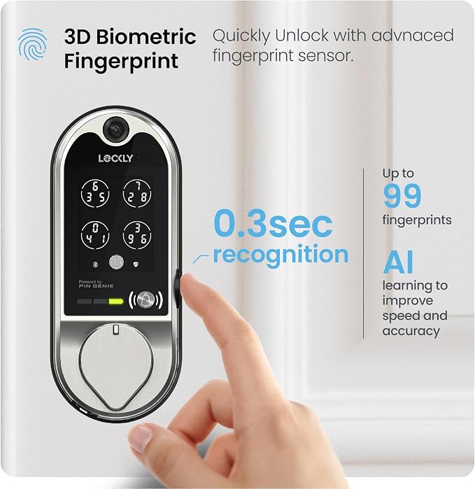 Lockly Vision Smart Lock with Camera, Video Doorbell Keyless Entry Door Lock - Image 4