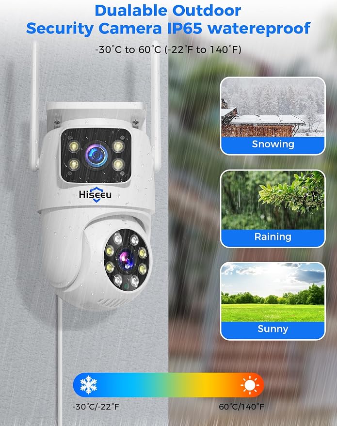 Hiseeu 2 Pack Wireless Security Camera 5G/2.4G WiFi Dual Lens PTZ Camera - Image 8