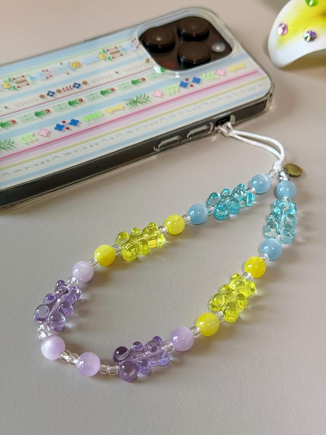 Drawwind Phone Charm Beaded Wristlet Strap Universal Cell Phone Lanyard Cute - Image 6