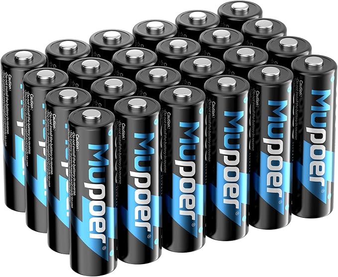 Mupoer Rechargeable AA Batteries 24 Count, Lithium Battery AA 1.5V 3000mWh by Mupoer