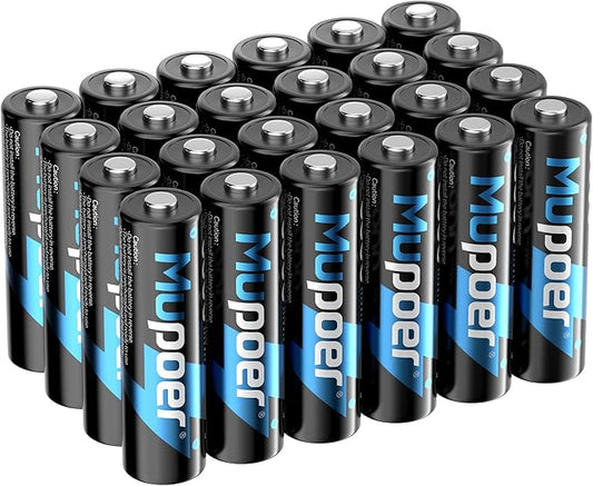 Mupoer Rechargeable AA Batteries 24 Count, Lithium Battery AA 1.5V 3000mWh by Mupoer