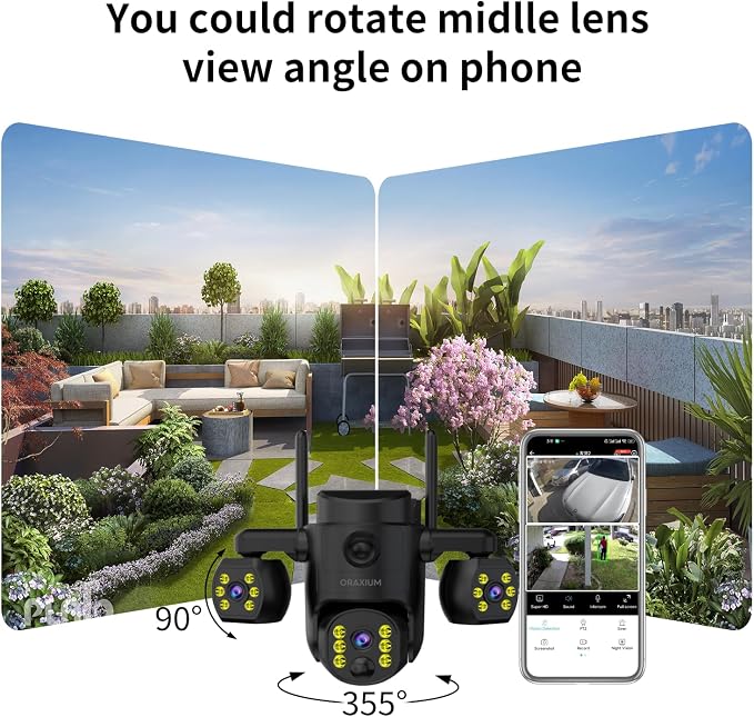 Triple Lens Outdoor Wireless Security Camera, Outdoor Cameras - Image 7