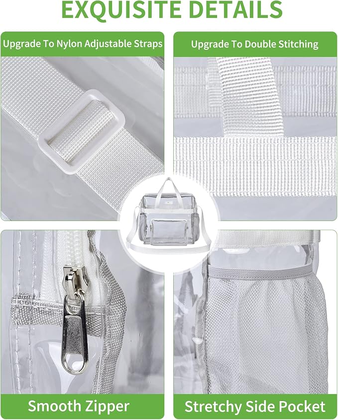 MAY TREE Clear Bag for Stadium Events 12×6×12 Clear Tote Lunch Bag - Image 3