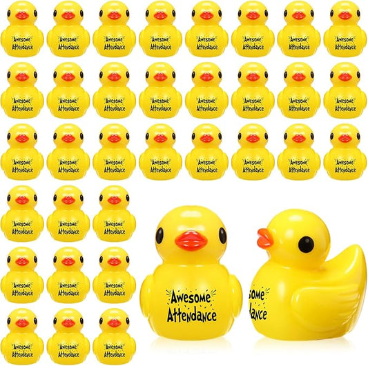 Skylety 50 Pcs Awesome Attendance Resin Duck, Perfect Attendance Awards by Skylety