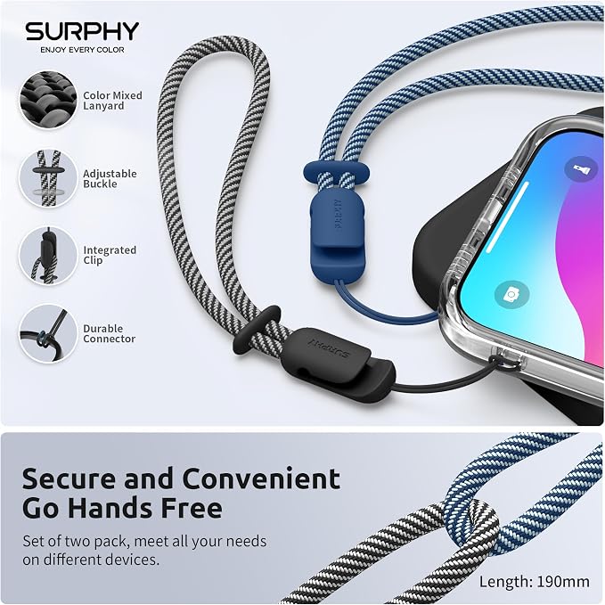 SURPHY 2 Pack Phone Lanyard for Cellphone Case, Phone Wrist Strap for Case - Image 2