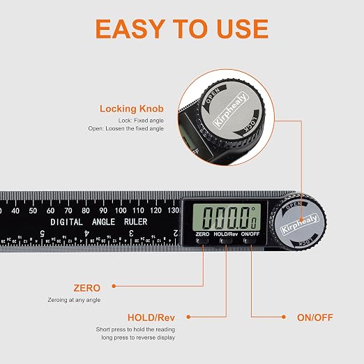 Digital Angle Finder Protractor, 7inch 200mm Angle Gauge Professional Measuring - Image 2