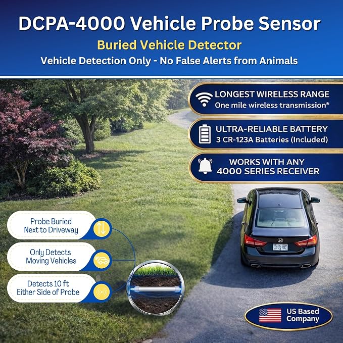 Dakota Alert Wireless Driveway Alarm System Complete Kit – DCPA-4000 Vehicle - Image 2