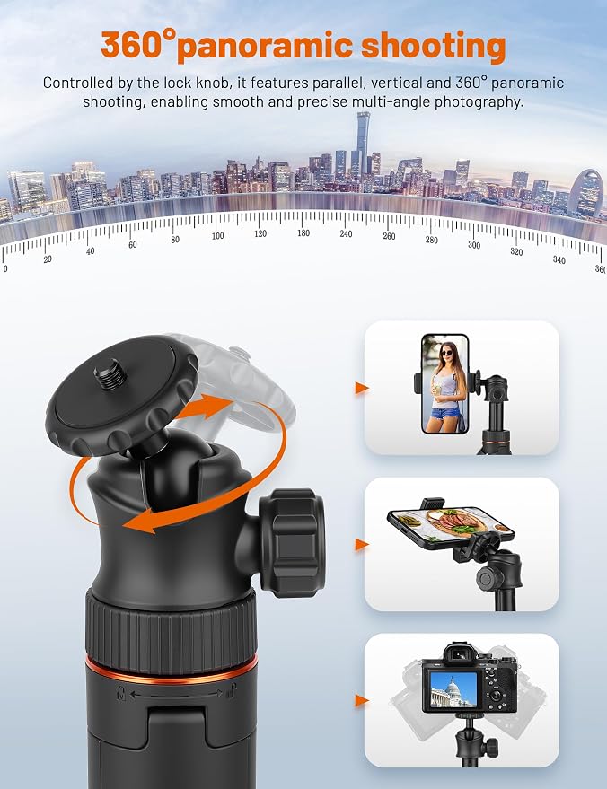 JOILCAN Tripod for iPhone & Camera, Extendable Portable Phone Tripod Stand for - Image 2