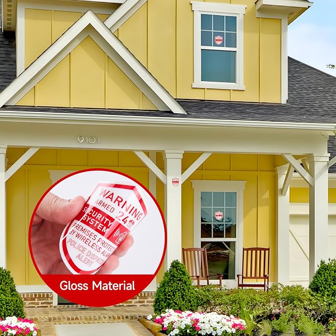 3PCS Security Alarm System Sign - Image 5