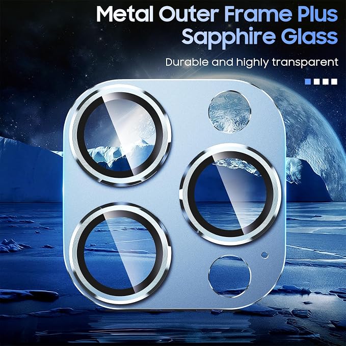 Uyiton for iPhone 13 Pro/iPhone 13 Pro Max Camera Lens Protector, Metal Ring - Image 5