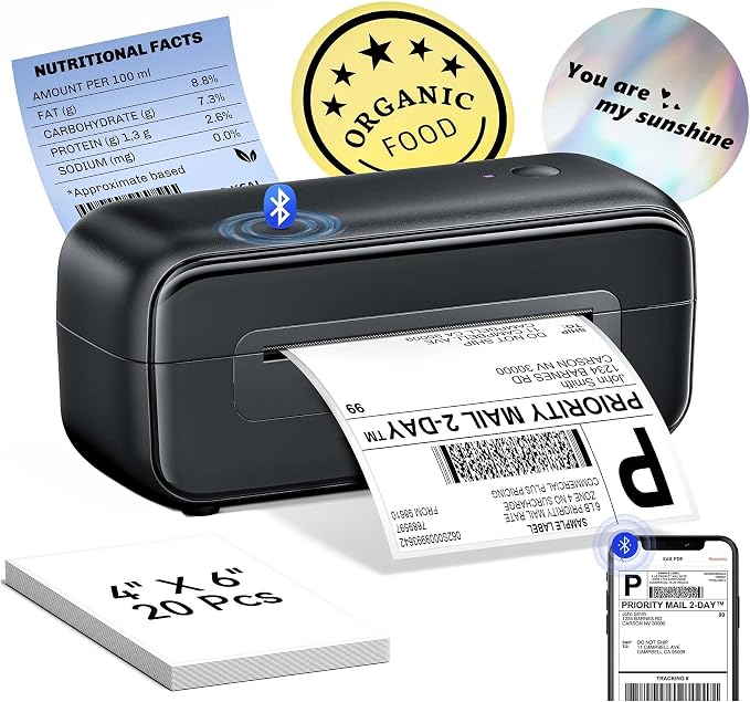 Phomemo Shipping Label Printer- 4x6 Bluetooth Thermal Address Label Printer by Phomemo
