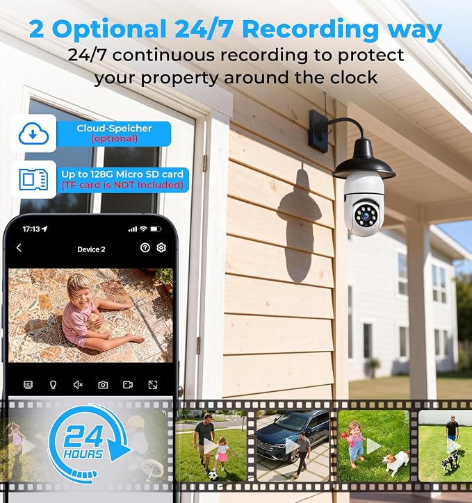 Light Bulb Security Camera 2 Packs, 5G&2.4GHz 2K Security Cameras Wireless - Image 6