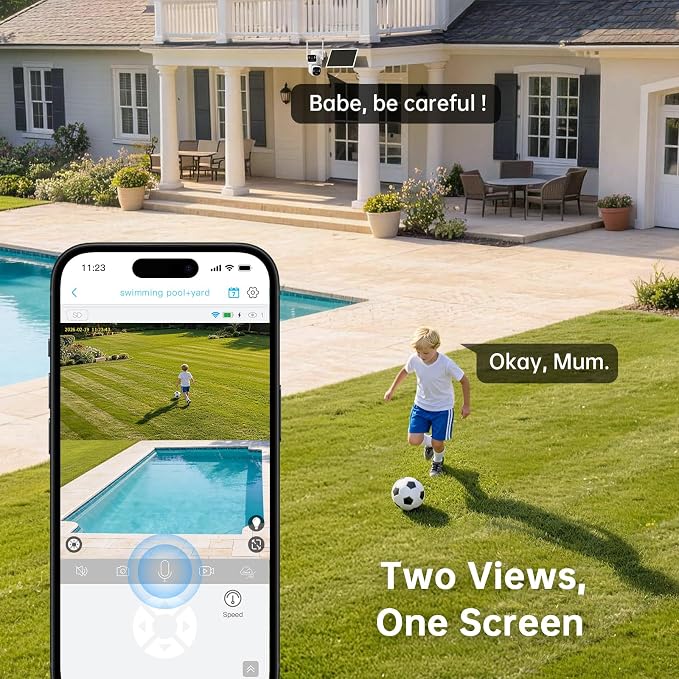 SEHMUA Dual-Lens Solar Security Cameras Wireless Outdoor, 2 Pack, 2K+2K Dual - Image 7