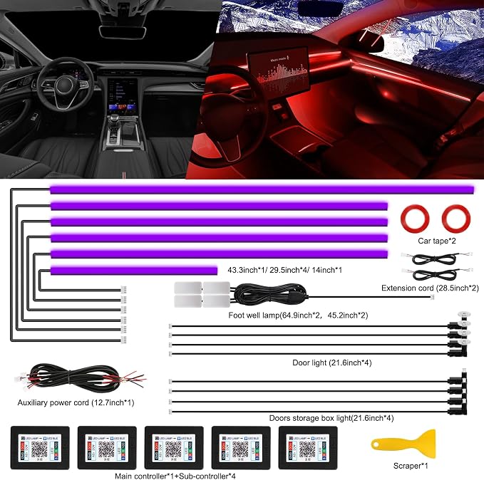 Acrylic Interior Car LED Strip Light - Image 2
