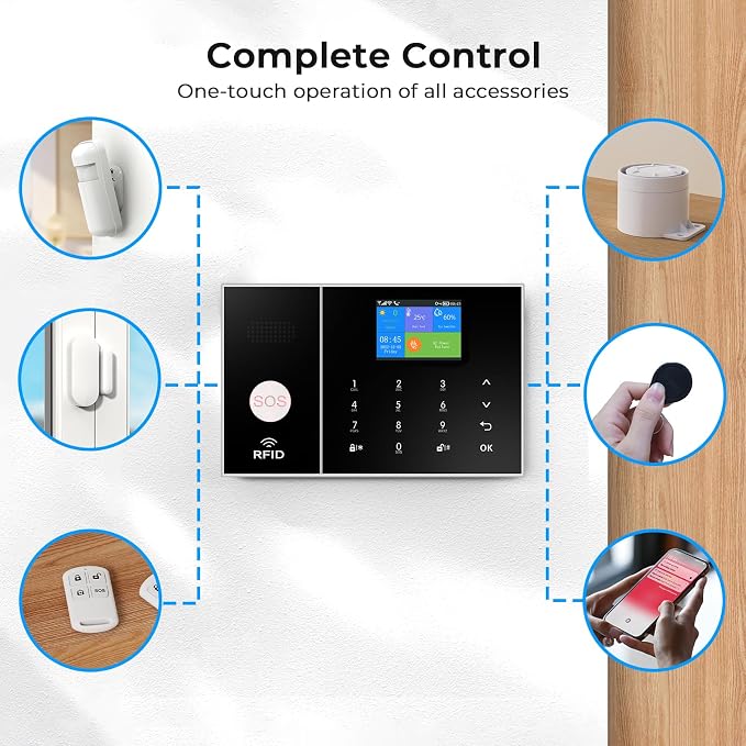 PGST Security Alarm System 99+3 Zone Auto Dial WiFi+GSM/4G Home Burglar - Image 2